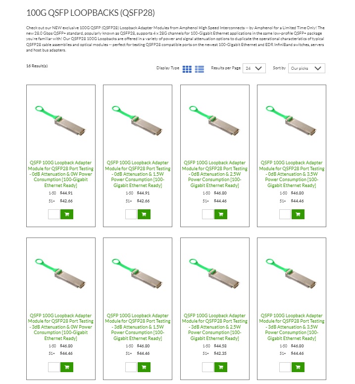 Which QSFP28 Loopback Adapter Module is Correct for My 100-Gigabit Ethernet Network Application