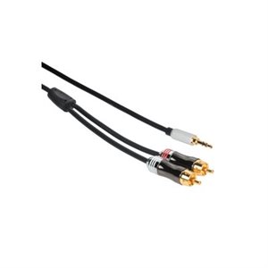Amphenol AV-3.5MINYRCA-015 Stereo Y Adapter Cable - Premium Gold Stereo 3.5mm (Headphone Plug) to Dual RCA Y Adapter Cable - 3.5mm Mini-Stereo Male to Dual RCA Male 15ft