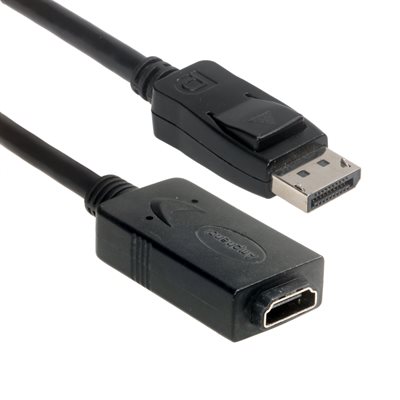 Amphenol AV-DPMDVIF000-000.24 DisplayPort to DVI Adapter Cable - DisplayPort Male to DVI-D Female Converter (Single Link 1080p) 0.24m (0.8ft)