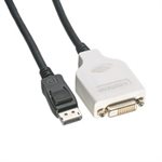 Amphenol AV-DPMDVIF000 DisplayPort to DVI Adapter Cable - DisplayPort Male to DVI-D Female Converter (Single Link 1080p) 