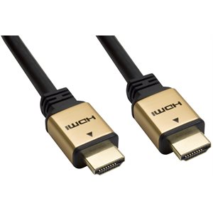 Amphenol AV-HDMIPRMM00-003 Amphenol Premium Series 28 AWG High Speed HDMI Cable [10.2 Gbps] + Gold Hood HDMI Connectors (3m / 10 ft) 3m (10ft)