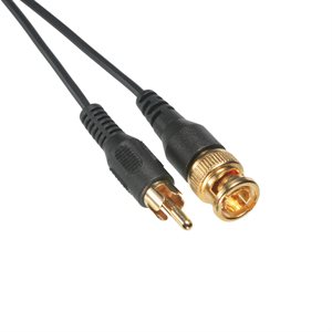 Amphenol AV-THNGRCABNC-001 RCA to BNC RG Thin-Line Series 75 Ohm Coaxial Cable - RCA Male / BNC Male (24K Gold-Plated) 1ft