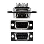 Amphenol CN-DSUB9PIN00-000 D-Subminiature (DB9 Male D-Sub) Connector, 9-Position Pin Contacts, Solder-Cup Terminals