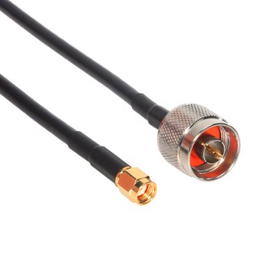 Amphenol CO-058SMARPTN-003 Reverse Polarity SMA (RP-SMA) Male to Type N Male (RG58) 50 Ohm Coaxial Cable Assembly 3 ft