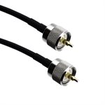 Amphenol CO-058UHFMX20-100 (RG58) UHF Male to UHF Male (PL-259) Coaxial Cable – 50 Ohm RG-58(C / U) RF Cable Assembly with UHF Connectors (100 ft)
