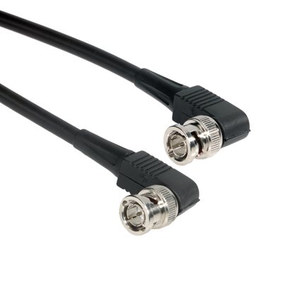 Amphenol CO-059RABNCX2-001 BNC Right Angle Male to BNC Right Angle Male (RG59) 75 Ohm Coaxial Cable Assembly (RG59 / U Solid) 1ft