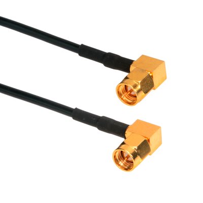 Amphenol CO-174RASMAX2-002.5 SMA Right Angle Male to SMA Right Angle Male (RG174) 50 Ohm Coaxial Cable Assembly 2.5ft