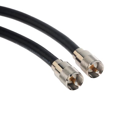 Amphenol CO-213UHFMX20-050 UHF (PL-259) Male to UHF (PL-259) Male (RG213) 50 Ohm Coaxial Cable Assembly (High-Power / Low-Loss) 50 ft