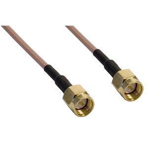 Amphenol CO-316SMAX200-001 RG316 High Temperature Teflon Coaxial Cable - SMA Male to SMA Male 1ft