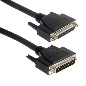 Amphenol CS-DSLSZH25MF-002.5 25-Pin (DB25) LSZH Low Smoke D-Sub Cable - Double Shielded + EMI Cage - Male / Female 2.5ft