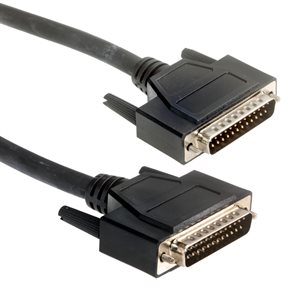 Amphenol CS-DSLSZH25MM-002.5 25-Pin (DB25) LSZH Low Smoke D-Sub Cable - Double Shielded + EMI Cage - Male / Male 2.5ft