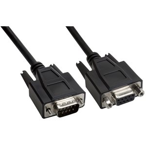 Amphenol CS-DSLSZH9MF0-002.5 9-Pin (DB9) LSZH Low Smoke D-Sub Cable - Double Shielded + EMI Cage - Male / Female 2.5ft