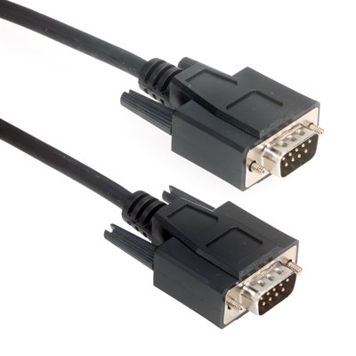 Amphenol CS-DSLSZH9MM0-015 9-Pin (DB9) LSZH Low Smoke D-Sub Cable - Double Shielded + EMI Cage - Male / Male 15ft
