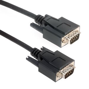 Amphenol CS-DSLSZH9MM0-010 9-Pin (DB9) LSZH Low Smoke D-Sub Cable - Double Shielded + EMI Cage - Male / Male 10ft