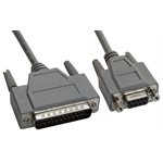 Amphenol CS-DSNL4259MF DB25 Male to DB9 Female Null Modem Cable - Double Shielded - Full Handshaking 