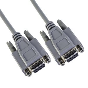 Amphenol CS-DSNULW29FF-005 DB9 Female to DB9 Female Null Modem Cable - Double Shielded - Full Handshaking 5ft