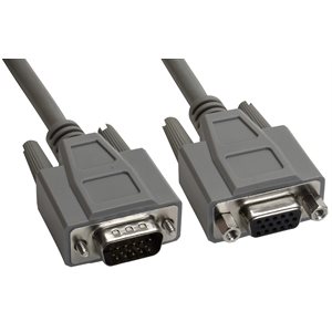 Amphenol CS-DSPMHD15MF-002.5 15-Pin (HD15) Premium HD D-Sub Cable - Double Shielded + EMI Cage - Male / Female 2.5ft