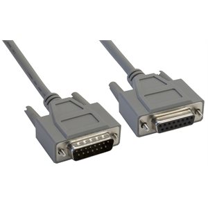 Amphenol CS-DSSMDB15MF-002.5 15-Pin (DB15) Standard Shielded D-Sub Cable - Male / Female 2.5ft