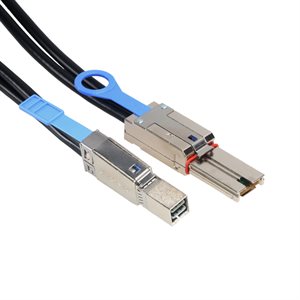 Amphenol CS-SASMINTOHD-001 1m (3.3') External 4x Mini-SAS to HD Mini-SAS Cable - 4x Mini-SAS HD (SFF-8644) to 4x Mini-SAS 26-pin (SFF-8088) Passive Copper Cable [30 AWG] - 6G SAS 2.1 / iPass+™ HD