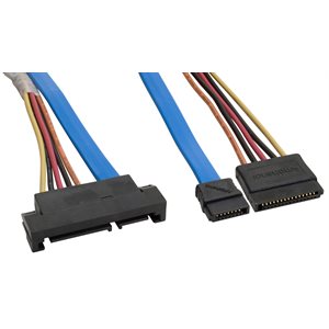 Amphenol CS-SATDRIVEX2-001 Serial ATA Extension Cable - SATA II Drive Extension Cable with Power (6.0 Gbps) 1m