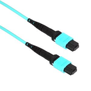 Amphenol FO-MPO2MPO12C-10M MTP / MPO 12-Fiber OM3 (Straight) 10Gb Multimode 50 / 125 Fiber Optic Patch Cable (OFNP Round) - MTP / MPO Female to MTP / MPO Female - 10m (33')