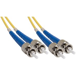 ST-ST Duplex Single-Mode 9 / 125 Fiber Optic Patch Cable (OFNP Plenum) - 2 x ST Male to 2 x ST Male