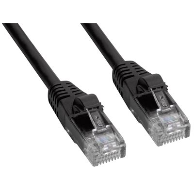 Amphenol MP-5ERJ45UNNK-007 Category-5e Ethernet Cable (Cat5e UTP) Network Patch Cord (350-MHz) with Snagless RJ45 Connectors - Black 7ft