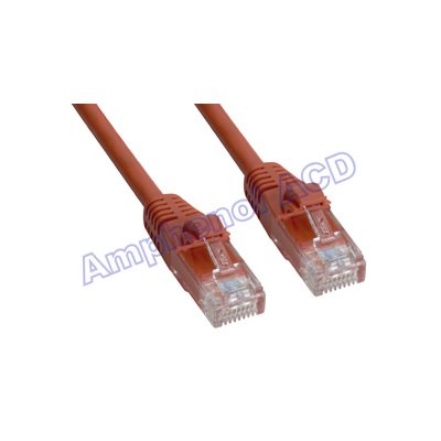 Amphenol MP-5ERJ45UNNO-003 Category-5e Ethernet Cable (Cat5e UTP) Network Patch Cord (350-MHz) with Snagless RJ45 Connectors - Orange 3ft Amphenol MP-5ERJ45UNNO-003 Category-5e Ethernet Cable (Cat5e UTP) Network Patch Cord (350-MHz) with Snagless RJ45 Connectors - Orange 3ft