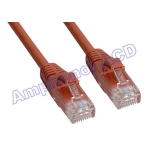 Amphenol MP-5ERJ45UNNO-003 Category-5e Ethernet Cable (Cat5e UTP) Network Patch Cord (350-MHz) with Snagless RJ45 Connectors - Orange 3ft