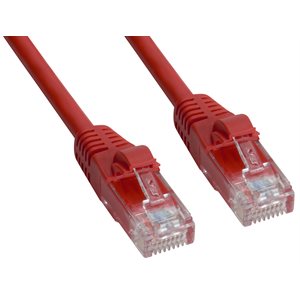 Amphenol MP-5ERJ45UNNR-003 Category-5e Ethernet Cable (Cat5e UTP) Network Patch Cord (350-MHz) with Snagless RJ45 Connectors - Red 3ft