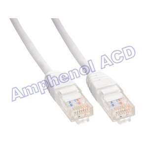 Amphenol MP-5ERJ45UNNW-003 Category-5e Ethernet Cable (Cat5e UTP) Network Patch Cord (350-MHz) with Snagless RJ45 Connectors - White 3ft