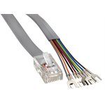 Amphenol MP-5FRJ11SLPS Flat Silver Satin Modular Phone Cable Cable - RJ11 Plug to 4-Conductor Spade Lugs 