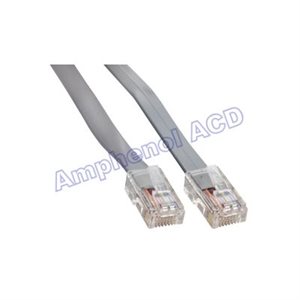 Amphenol MP-5FRJ45STWS-002 Flat Silver Satin Modular Straight-Thru Cables, RJ45 / RJ45 2ft
