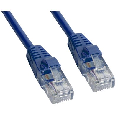 Amphenol MP-5XRJ45UNNB-007 Cat5E UTP Crossover Cable (10BASE-T / 100BASE-T) with RJ45 Connectors - Blue 7ft