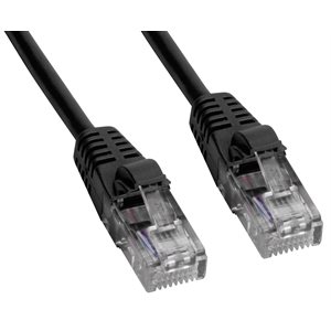 Amphenol MP-5XRJ45UNNK-003 Cat5E UTP Crossover Cable (10BASE-T / 100BASE-T) with RJ45 Connectors - Black 3ft