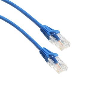Amphenol MP-64RJ4528GB-001 Slim Category-6 (Thin CAT6) UTP 28-AWG Network Patch Cable (550-MHz) with Snagless RJ45 Connectors - Blue 1ft