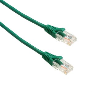 Amphenol MP-64RJ4528GG-001 Slim Category-6 (Thin CAT6) UTP 28-AWG Network Patch Cable (550-MHz) with Snagless RJ45 Connectors - Green 1ft