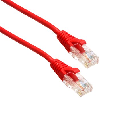 Amphenol MP-64RJ4528GR-014 Slim Category-6 Ethernet Cable (Thin CAT6) UTP 28-AWG Network Patch Cord (550-MHz) with Snagless RJ45 Connectors - Red 14ft