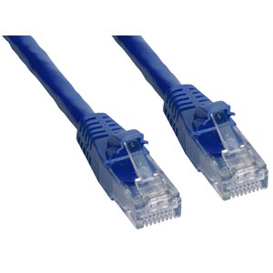 Amphenol MP-64RJ45UNNB-001 Category-6 Ethernet Cable (Cat6 UTP) Network Patch Cord (550-MHz) with Snagless RJ45 Connectors - Blue 1ft