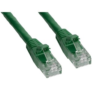 Amphenol MP-64RJ45UNNG-001 Category-6 Ethernet Cable (Cat6 UTP) Network Patch Cord (550-MHz) with Snagless RJ45 Connectors - Green 1ft