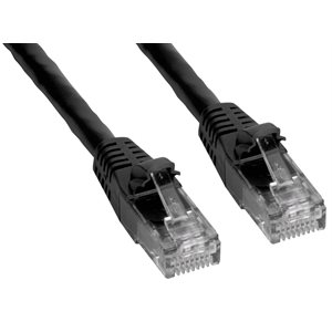 Amphenol MP-64RJ45UNNK-001 Category-6 Ethernet Cable (Cat6 UTP) Network Patch Cord (550-MHz) with Snagless RJ45 Connectors - Black 1ft