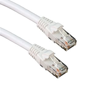 Amphenol MP-64RJ45UNNW-001 Category-6 Ethernet Cable (Cat6 UTP) Network Patch Cord (550-MHz) with Snagless RJ45 Connectors - White 1ft