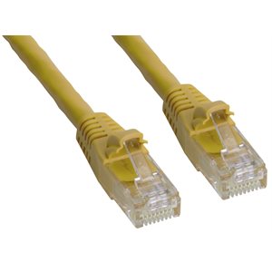 Amphenol MP-64RJ45UNNY-001 Category-6 Ethernet Cable (Cat6 UTP) Network Patch Cord (550-MHz) with Snagless RJ45 Connectors - Yellow 1ft