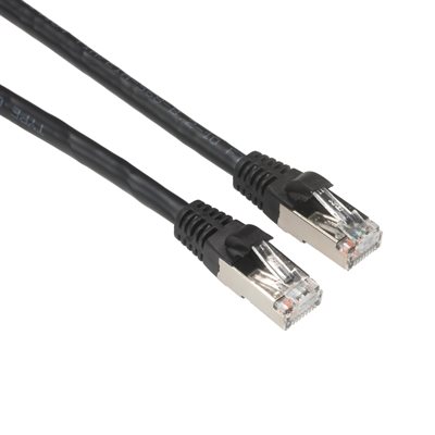 Amphenol MP-6ARJ45SNNK-007 Category-6a Ethernet Cable (CAT6a FTP Shielded) Network Patch Cord (650-MHz) with Snagless CAT-6A Shielded RJ45 Connectors (10GbE Optimized) - Black 7ft