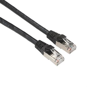 Amphenol MP-6ARJ45SNNK-001 CAT6A FTP Shielded Patch Cable (650-MHz) with Snagless CAT-6A Shielded RJ45 Connectors (10GbE Optimized) - Black 1ft