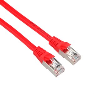 Amphenol MP-6ARJ45SNNR-001 CAT6A FTP Shielded Patch Cable (650-MHz) with Snagless CAT-6A Shielded RJ45 Connectors (10GbE Optimized) - Red 1ft
