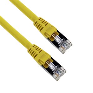 Amphenol MP-6ARJ45SNNY-003 Category-6a Ethernet Cable (CAT6a FTP Shielded) Network Patch Cord (650-MHz) with Snagless CAT-6A Shielded RJ45 Connectors (10GbE Optimized) - Yellow 3ft