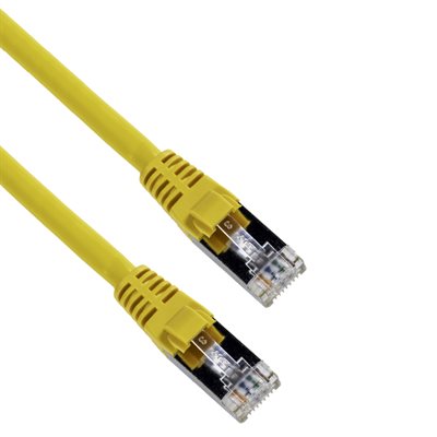 Amphenol MP-6ARJ45SNNY-001 Category-6a Ethernet Cable (CAT6a FTP Shielded) Network Patch Cord (650-MHz) with Snagless CAT-6A Shielded RJ45 Connectors (10GbE Optimized) - Yellow 1ft Amphenol MP-6ARJ45SNNY-001 Category-6a Ethernet Cable (CAT6a FTP Shielded) Network Patch Cord (650-MHz) with Snagless CAT-6A Shielded RJ45 Connectors (10GbE Optimized) - Yellow 1ft