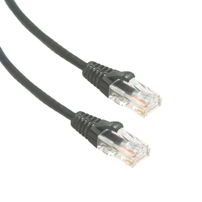 Amphenol MP-6A28GNSBLK-001 Slim Category-6a Ethernet Cable (Thin CAT6a UTP) 28-AWG Network Patch Cord (650-MHz) with Snagless RJ45 Connectors - Black 1ft